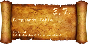 Burghardt Tekla névjegykártya